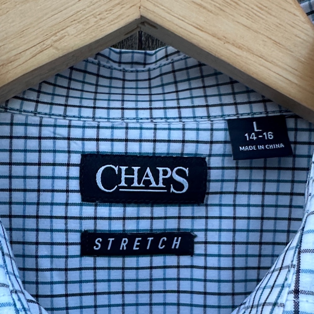 Chaps Blue and White Checkered Button-Down Shirt - Picture 2 of 5